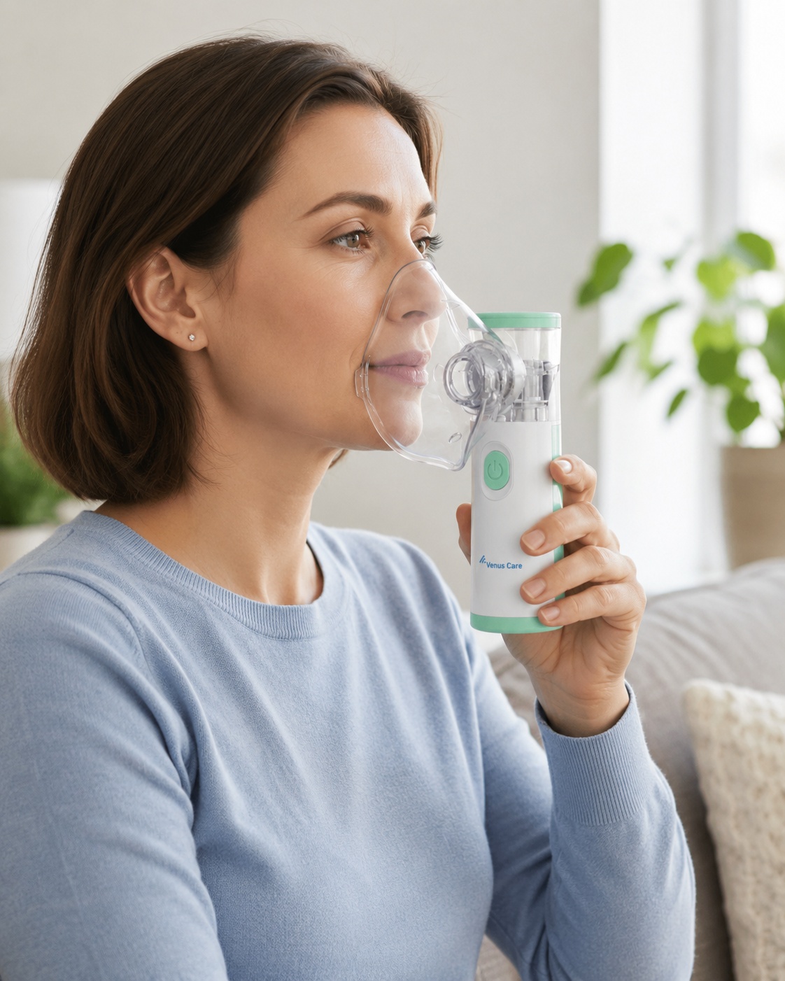Venus Care V-303 Plus Mesh Nebulizer – Portable Low-Noise Handheld Nebulizer with Face Mask