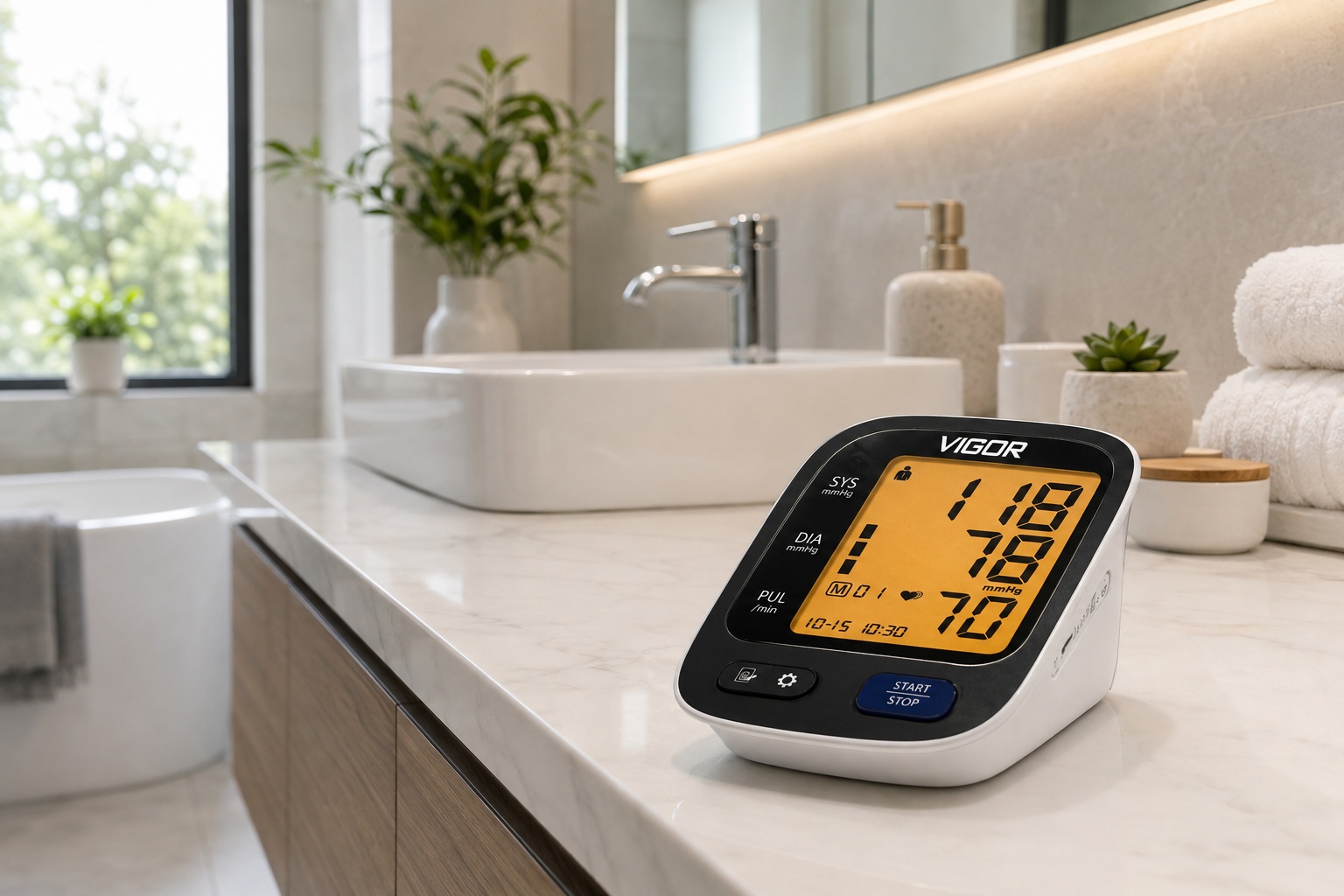 VIGOR 03 Digital Arm Blood Pressure Monitor with WHO Indicator, Irregular Heartbeat Detection & Large Cuff