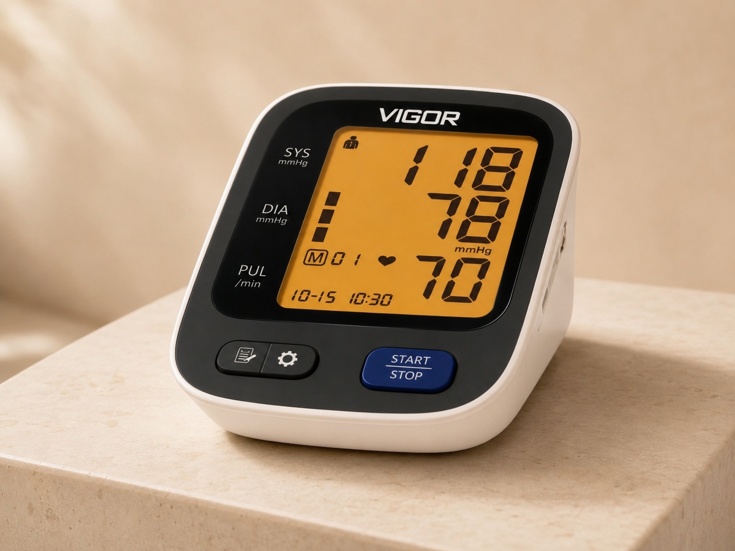 VIGOR 03 Digital Arm Blood Pressure Monitor with WHO Indicator, Irregular Heartbeat Detection & Large Cuff