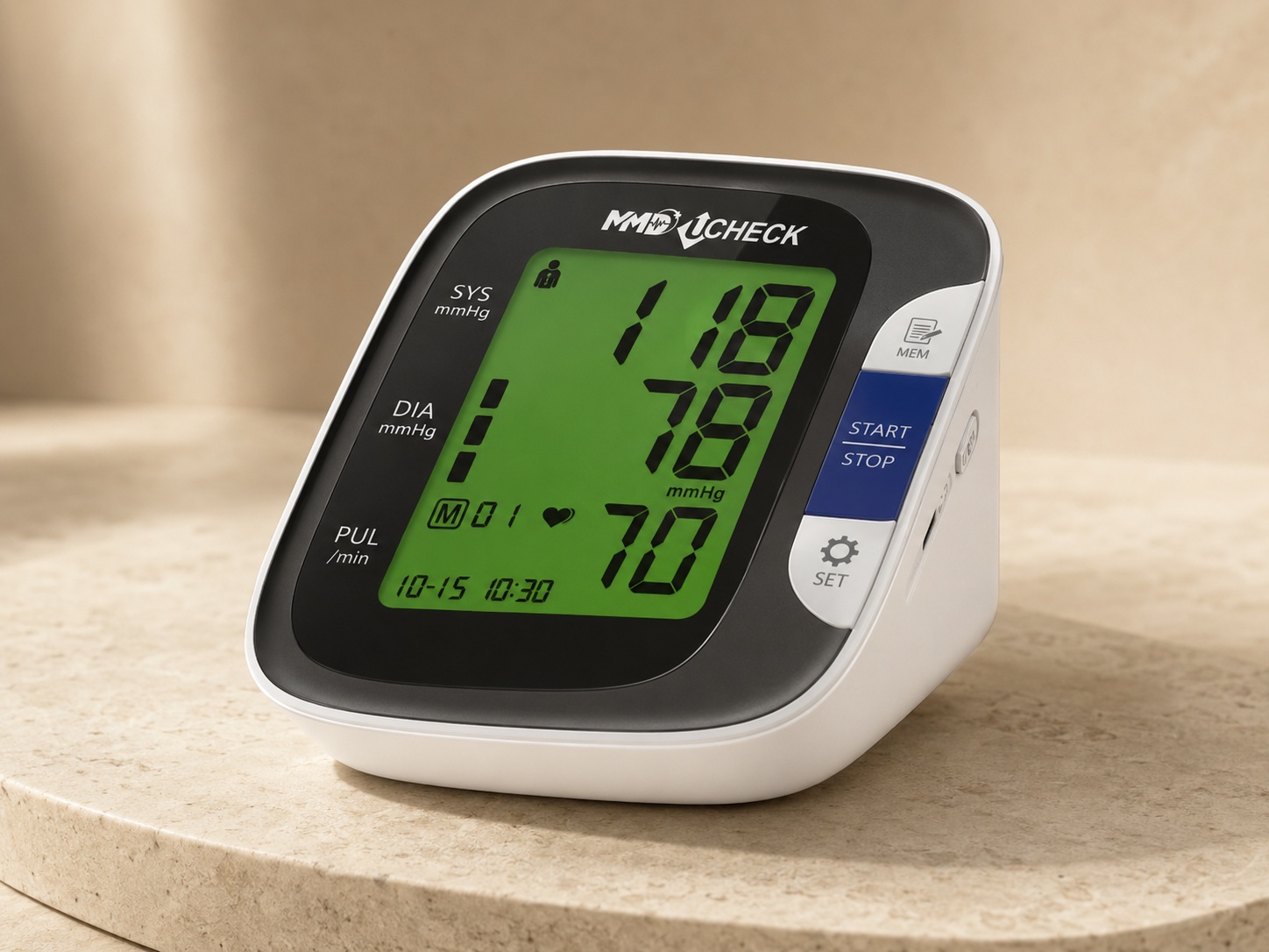 MMD UCHECK Digital Arm Blood Pressure Monitor with 2-User Memory, Irregular Heartbeat Detection & 22–32 cm Cuff