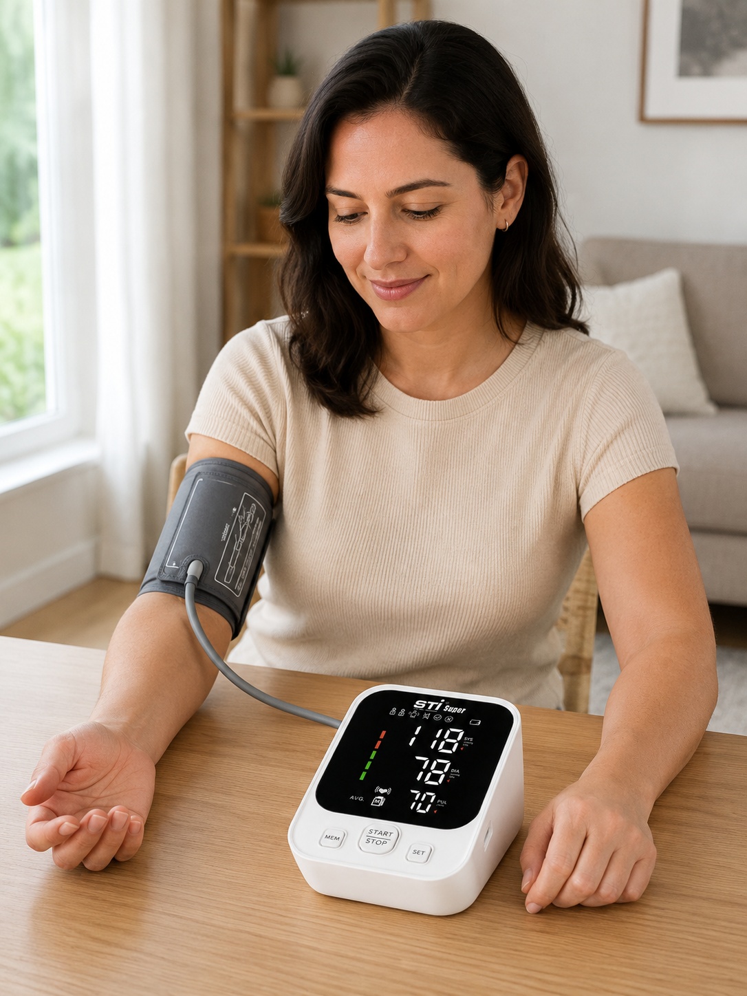 STI Super Digital Arm Blood Pressure Monitor with Voice, WHO Indicator, 2×90 Memory & 22–32 cm Cuff